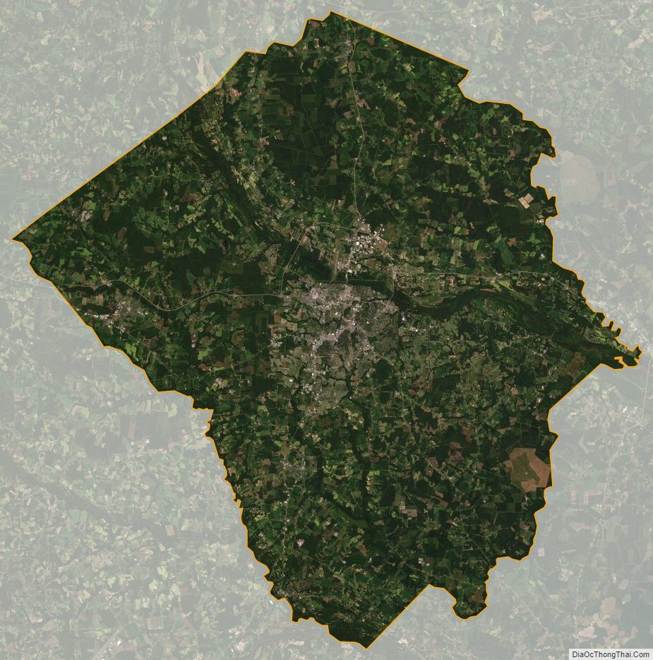 Satellite map of Pitt County, North Carolina