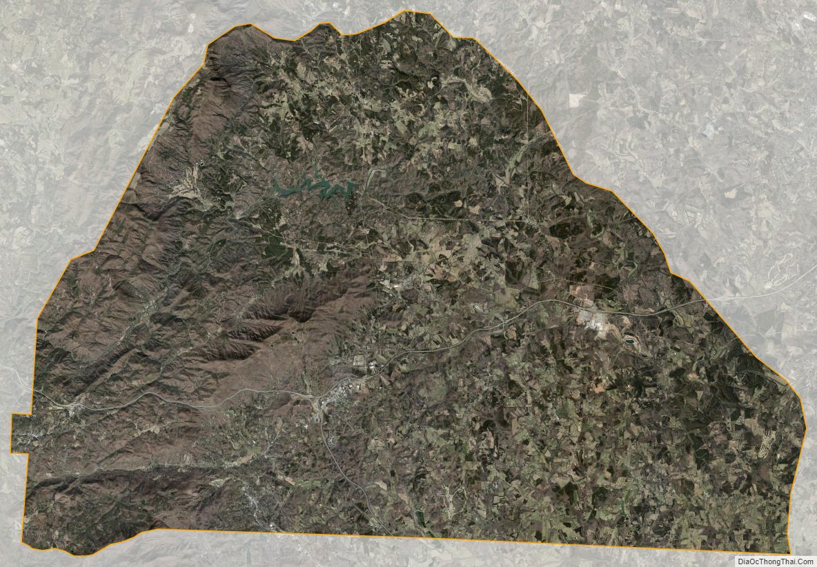 Satellite map of Polk County, North Carolina