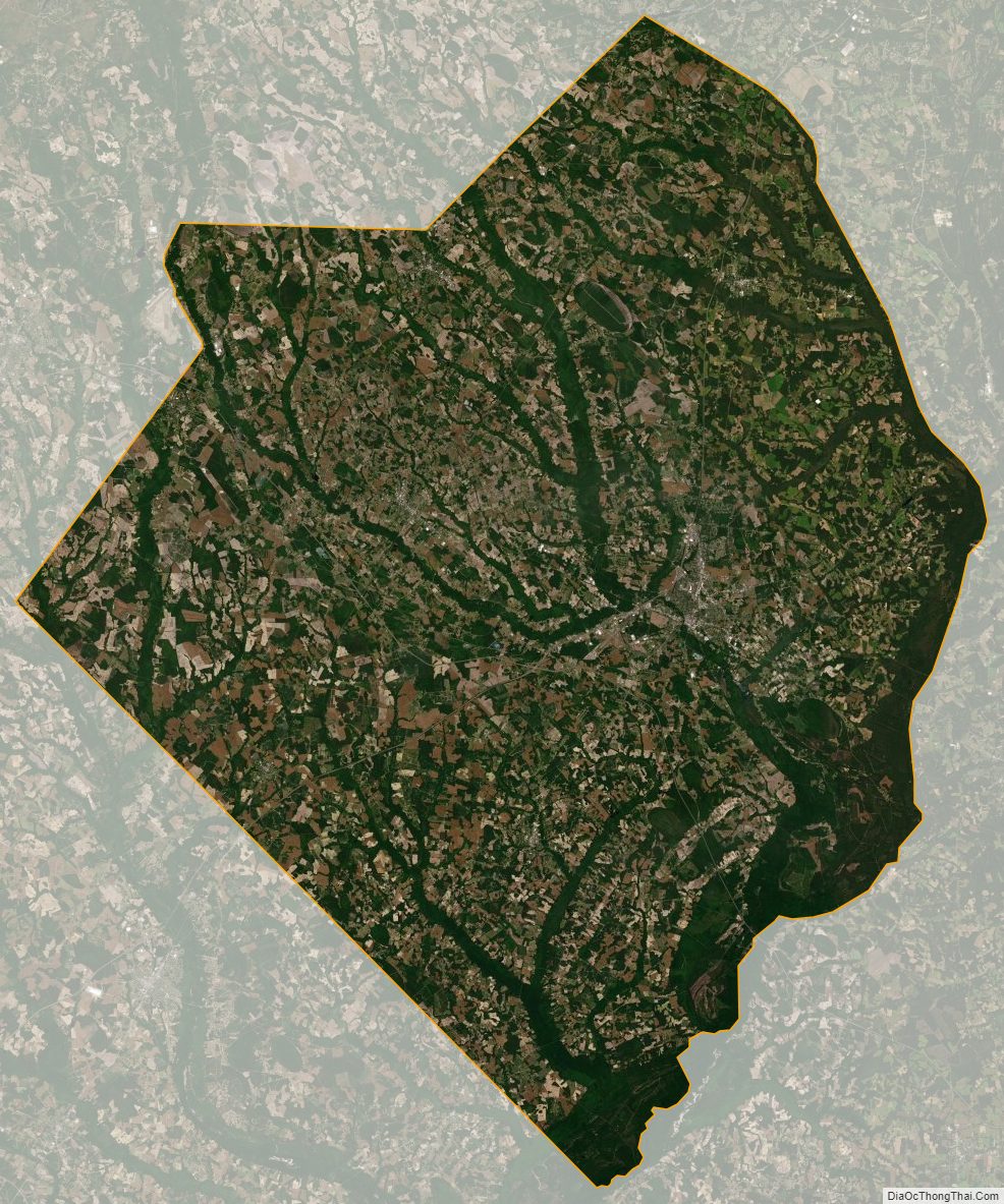 Satellite map of Robeson County, North Carolina
