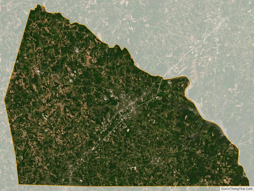 Satellite map of Rowan County, North Carolina