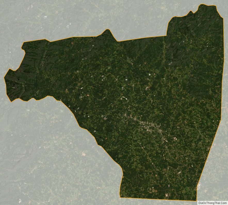 Satellite map of Rutherford County, North Carolina