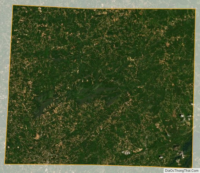 Satellite map of Stokes County, North Carolina