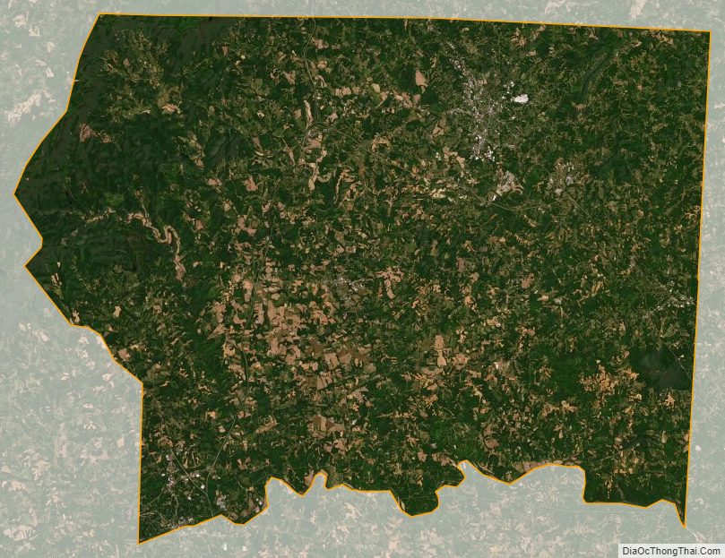 Satellite map of Surry County, North Carolina