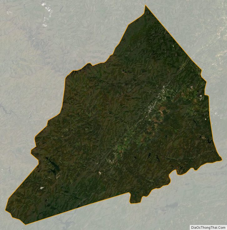 Satellite map of Transylvania County, North Carolina