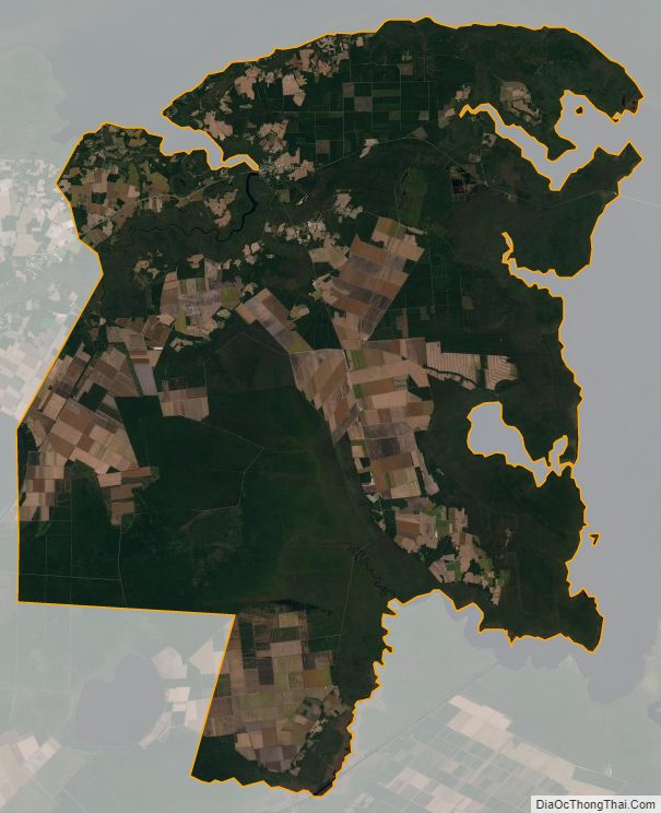 Satellite map of Tyrrell County, North Carolina