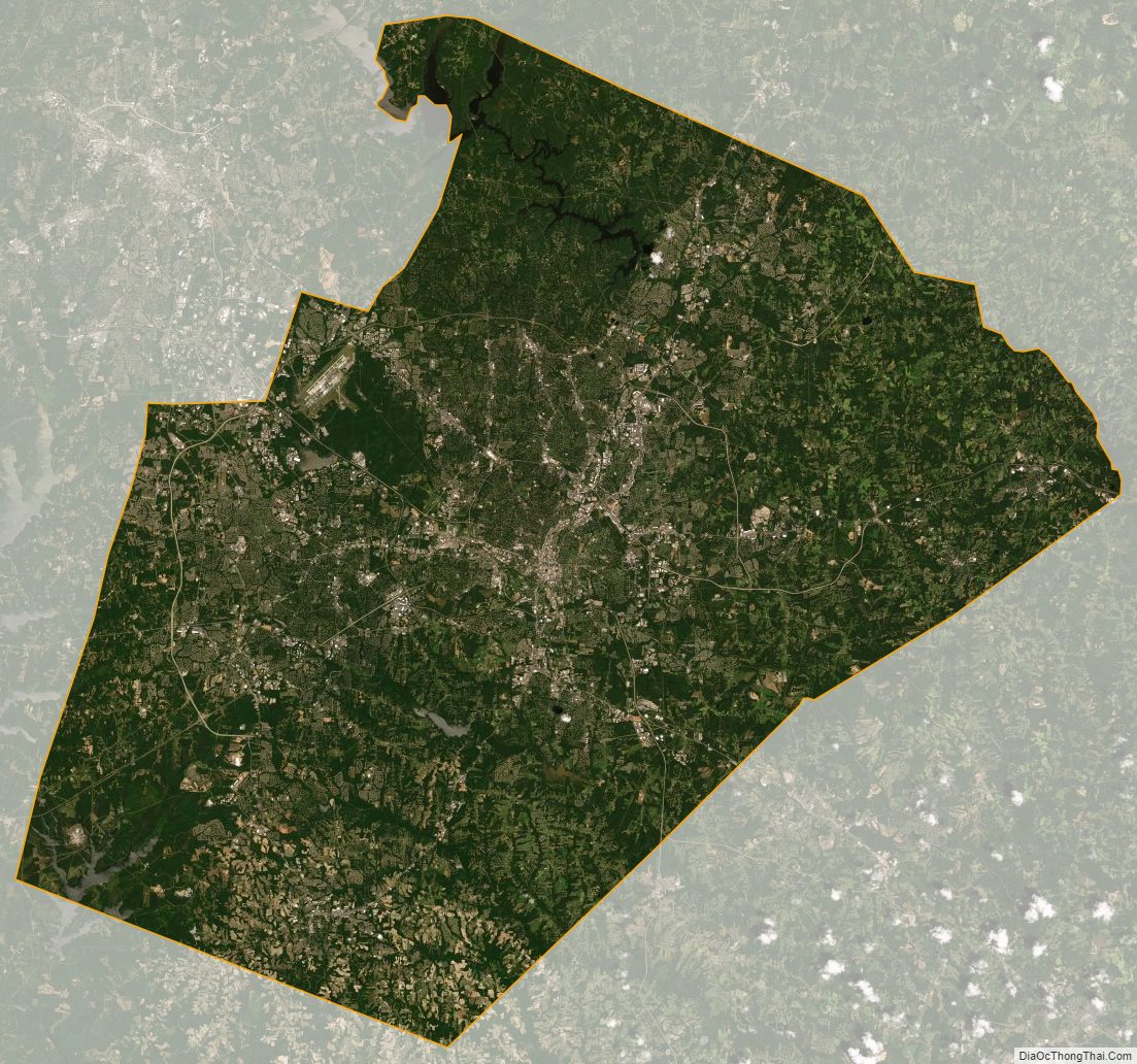 Satellite map of Wake County, North Carolina