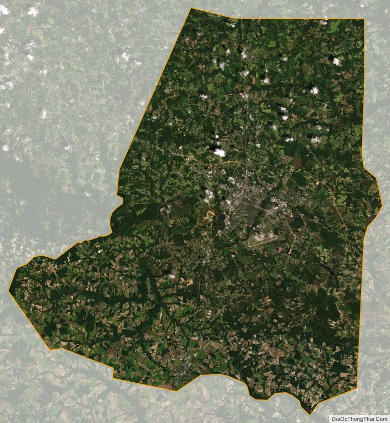 Satellite map of Wayne County, North Carolina