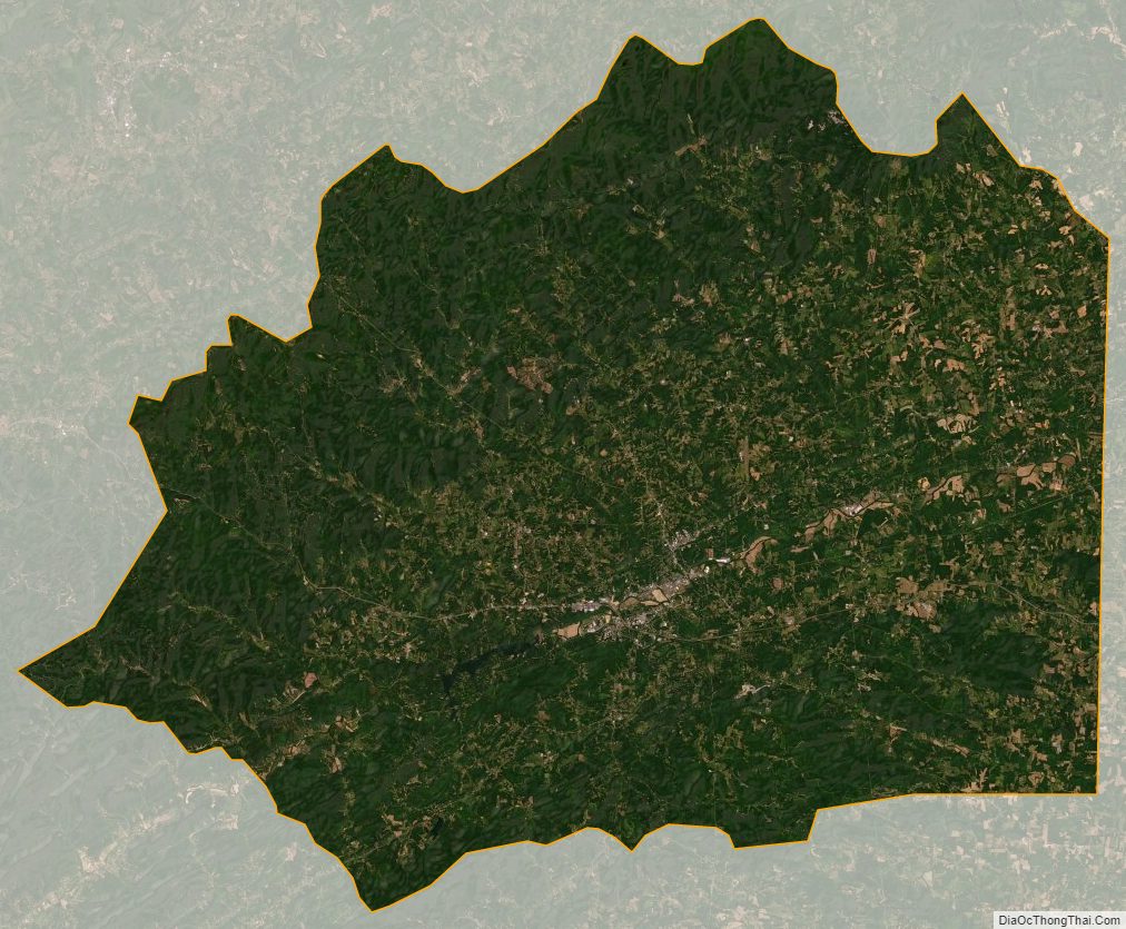 Satellite map of Wilkes County, North Carolina