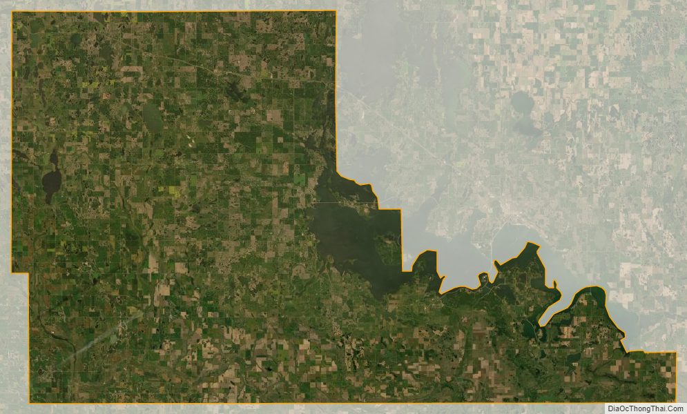 Satellite map of Benson County, North Dakota