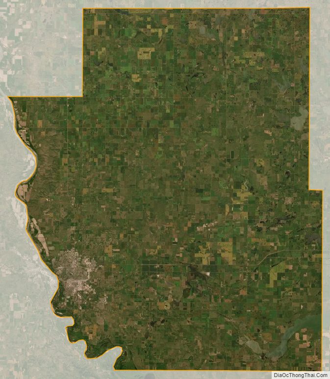 Satellite map of Burleigh County, North Dakota