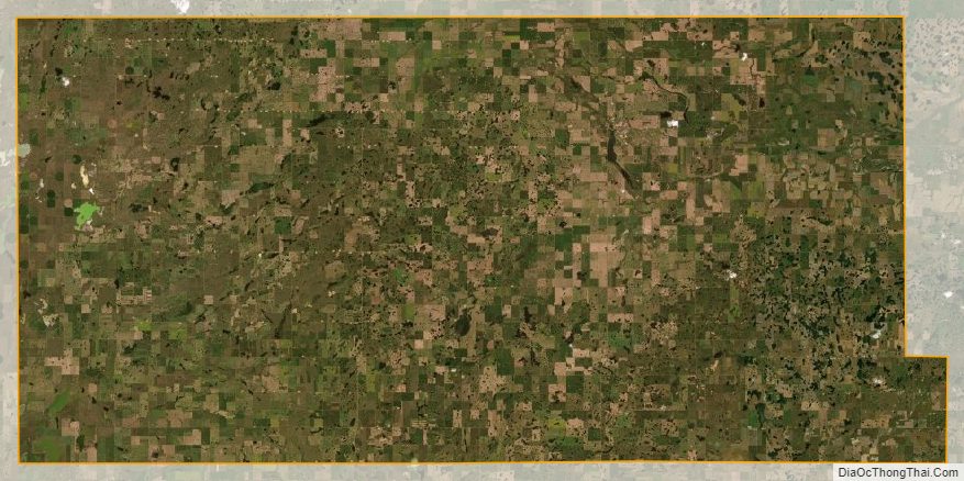 Satellite map of Divide County, North Dakota