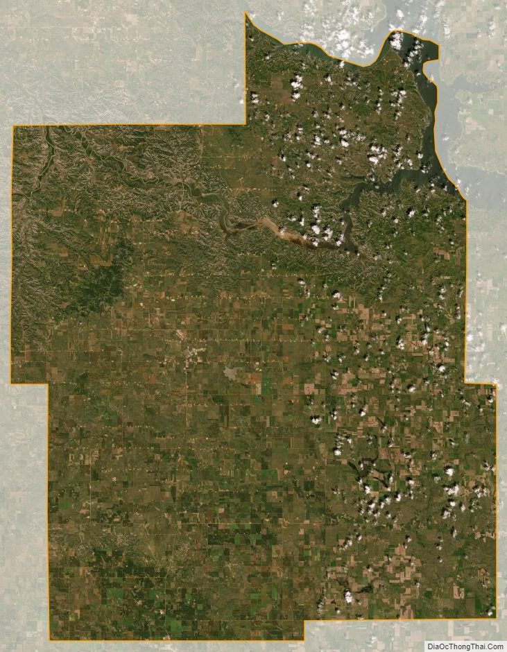 Satellite map of Dunn County, North Dakota