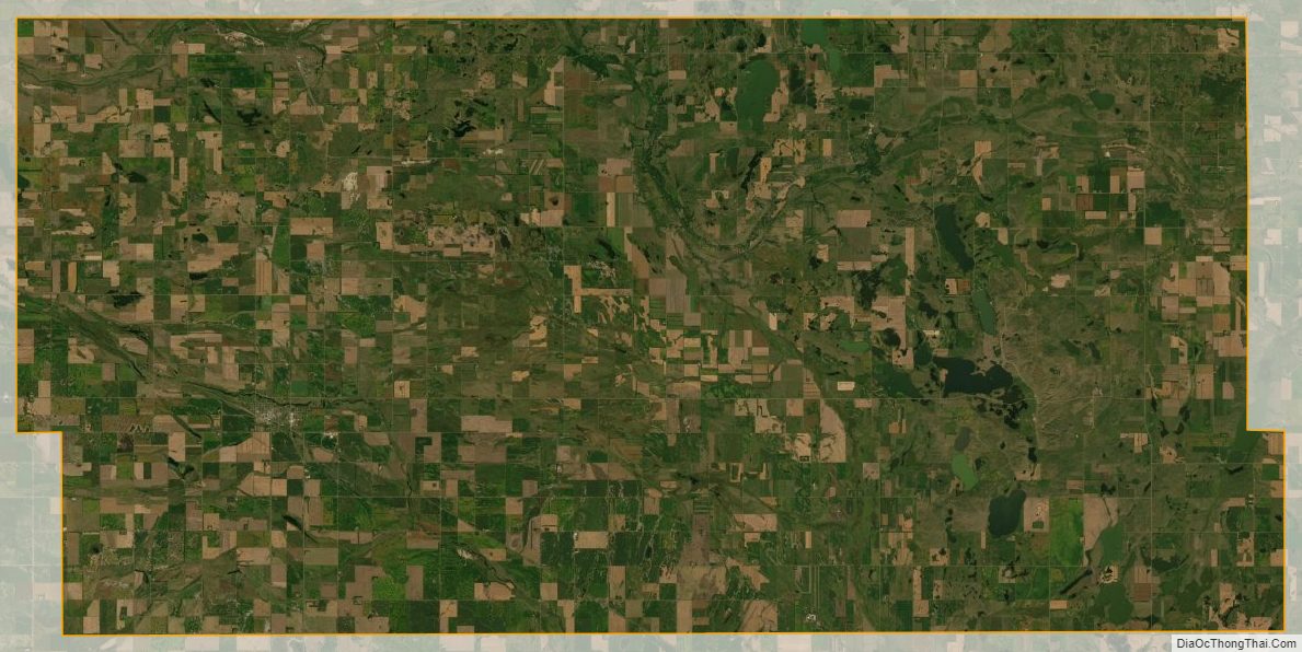 Satellite map of Eddy County, North Dakota