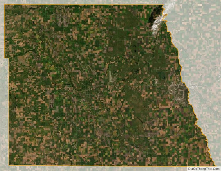 Satellite map of Grand Forks County, North Dakota