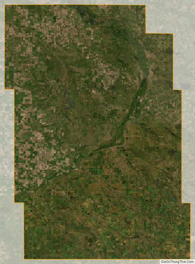 Satellite map of McHenry County, North Dakota