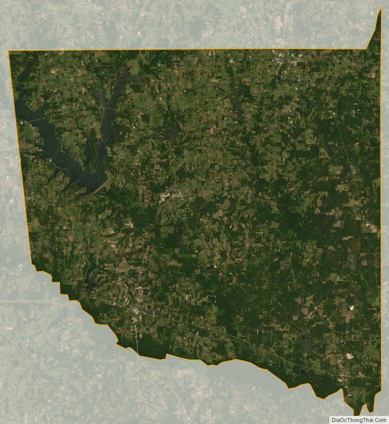 Satellite map of Wood County, Texas