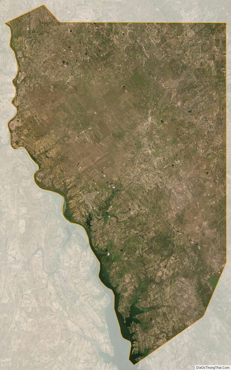 Satellite map of Zapata County, Texas