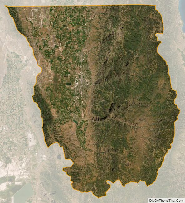 Satellite map of Cache County, Utah