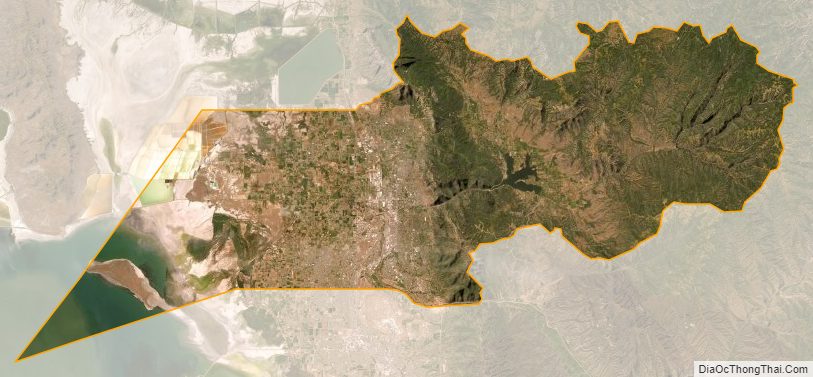 Satellite map of Weber County, Utah