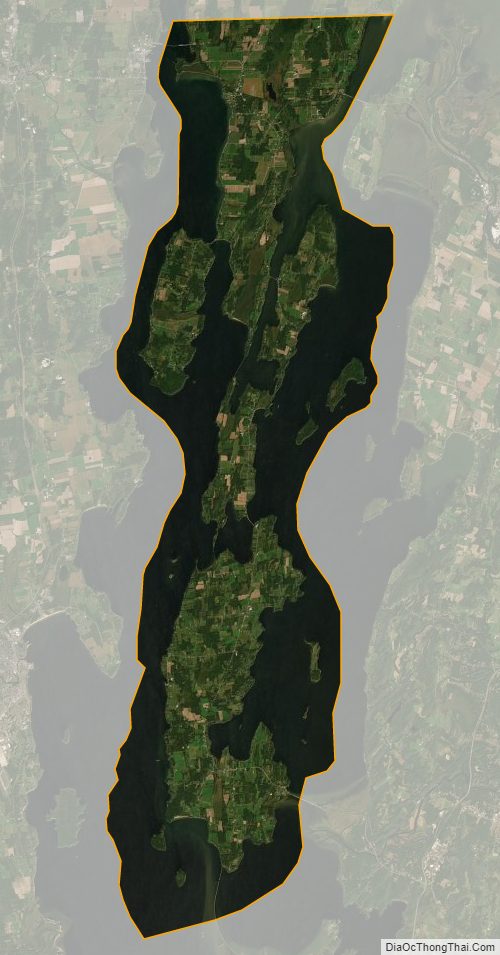 Satellite map of Grand Isle County, Vermont