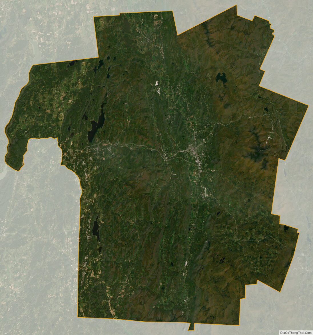 Satellite map of Rutland County, Vermont