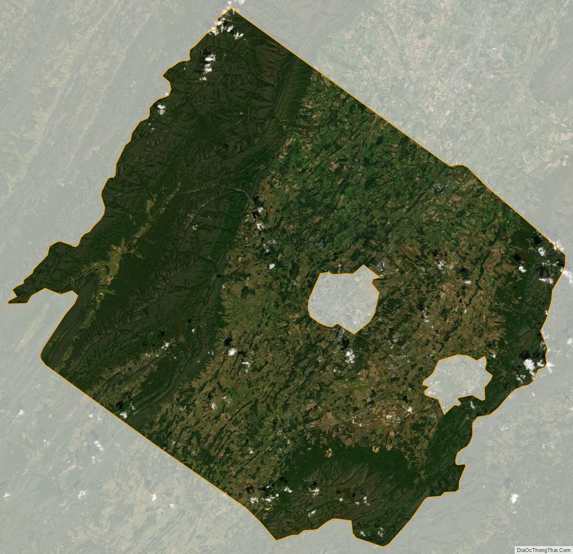 Satellite map of Augusta County, Virginia