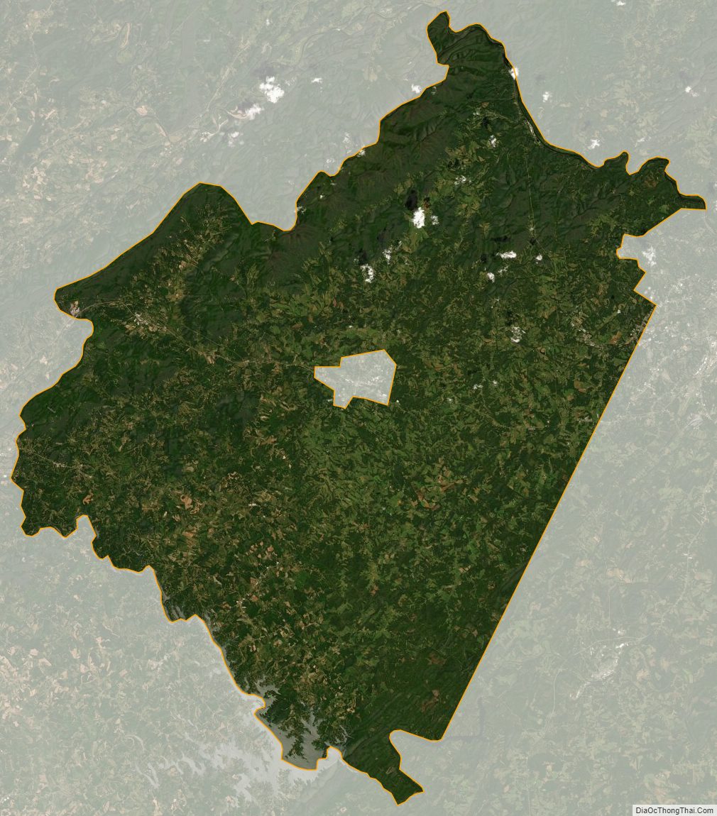 Satellite map of Bedford County, Virginia