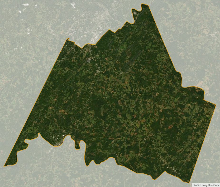 Satellite map of Campbell County, Virginia