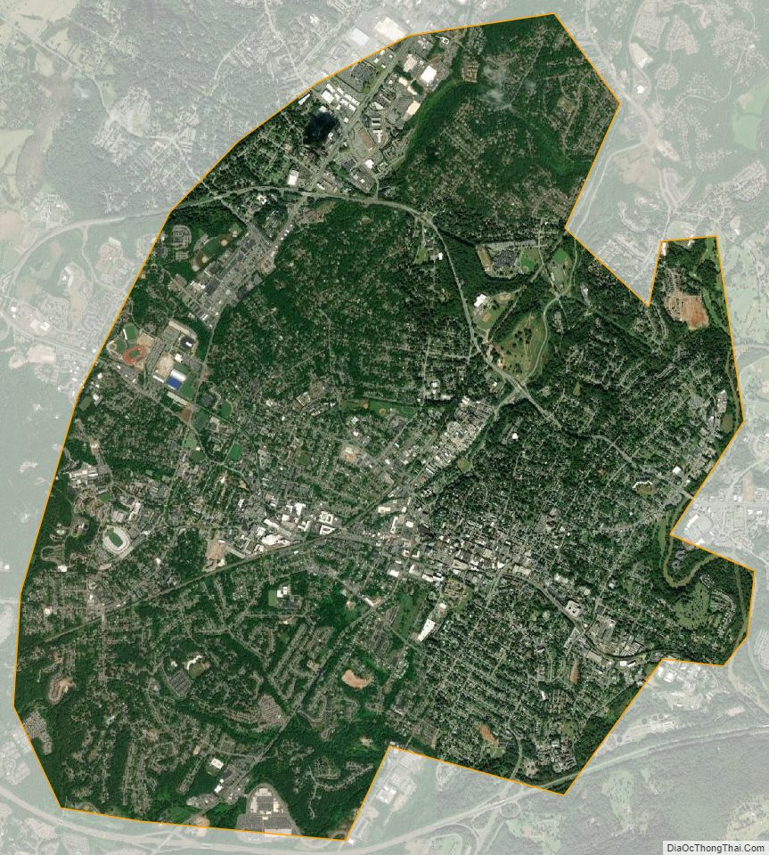 Satellite map of Charlottesville Independent City, Virginia