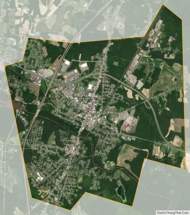 Satellite map of Emporia Independent City, Virginia