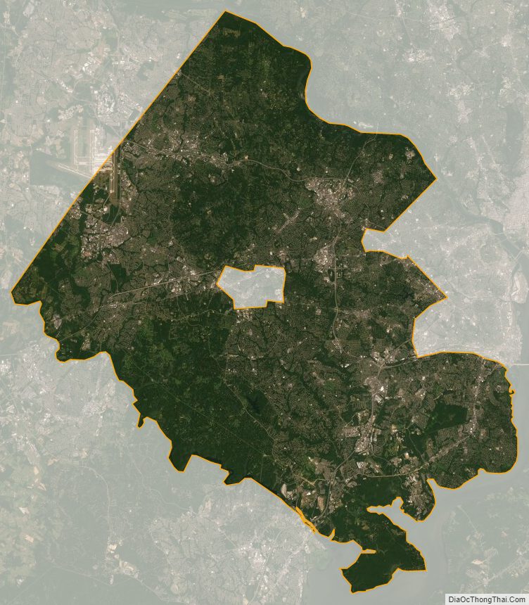 Satellite map of Fairfax County, Virginia