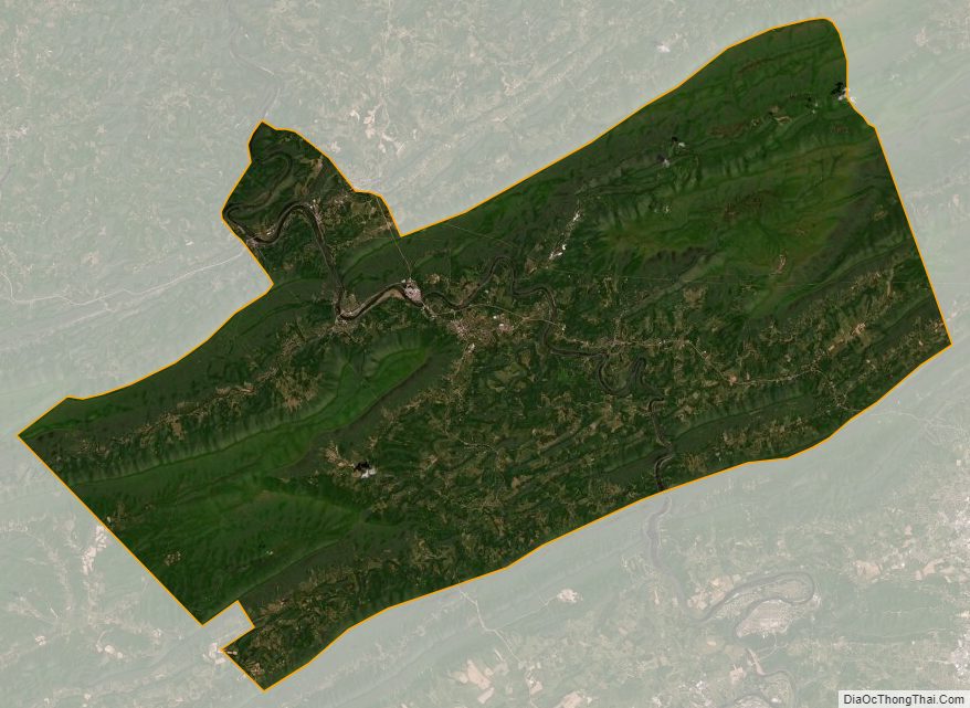 Satellite map of Giles County, Virginia