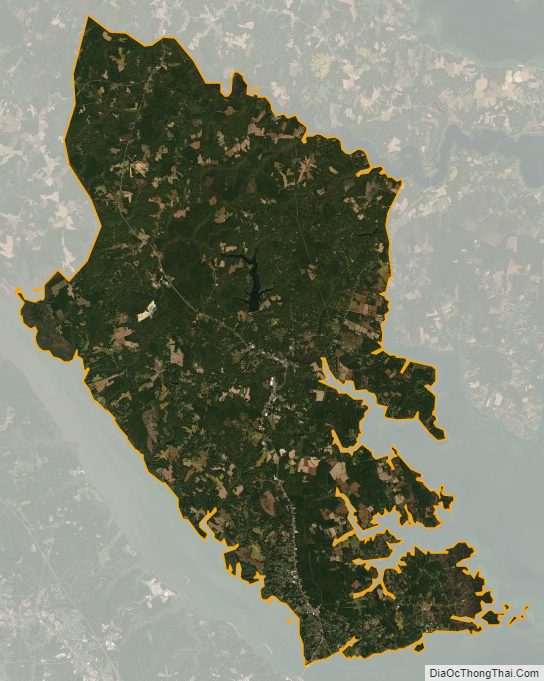 Satellite map of Gloucester County, Virginia