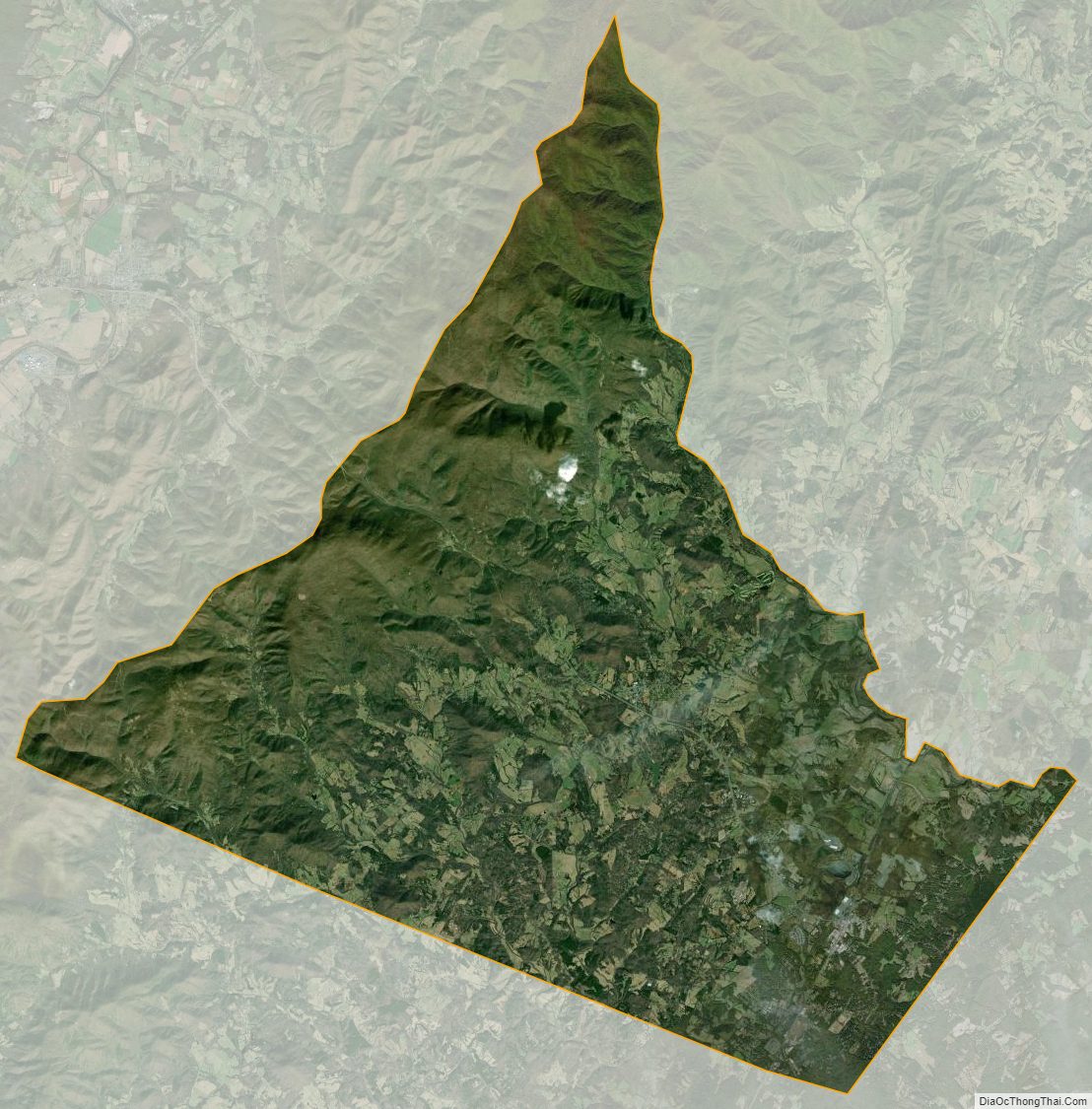 Satellite map of Greene County, Virginia
