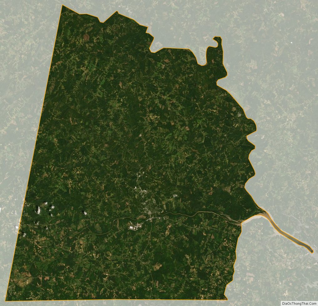 Satellite map of Halifax County, Virginia