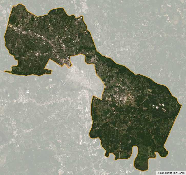 Satellite map of Henrico County, Virginia
