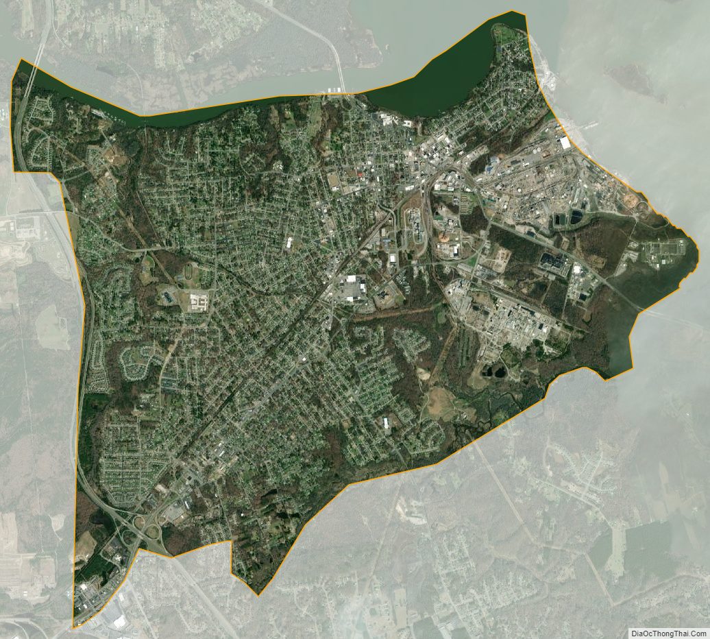 Satellite map of Hopewell Independent City, Virginia