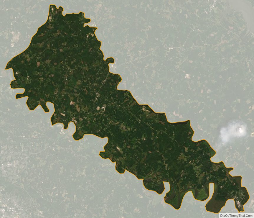 Satellite map of King William County, Virginia