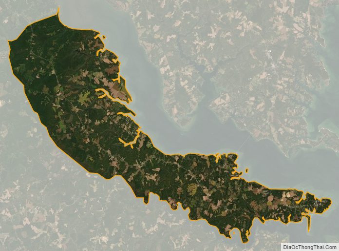 Satellite map of Middlesex County, Virginia