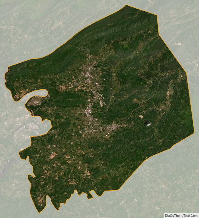 Satellite map of Montgomery County, Virginia