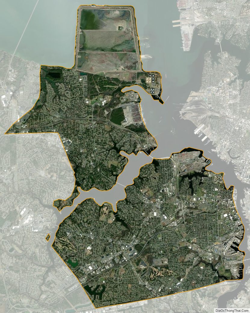Satellite map of Portsmouth Independent City, Virginia
