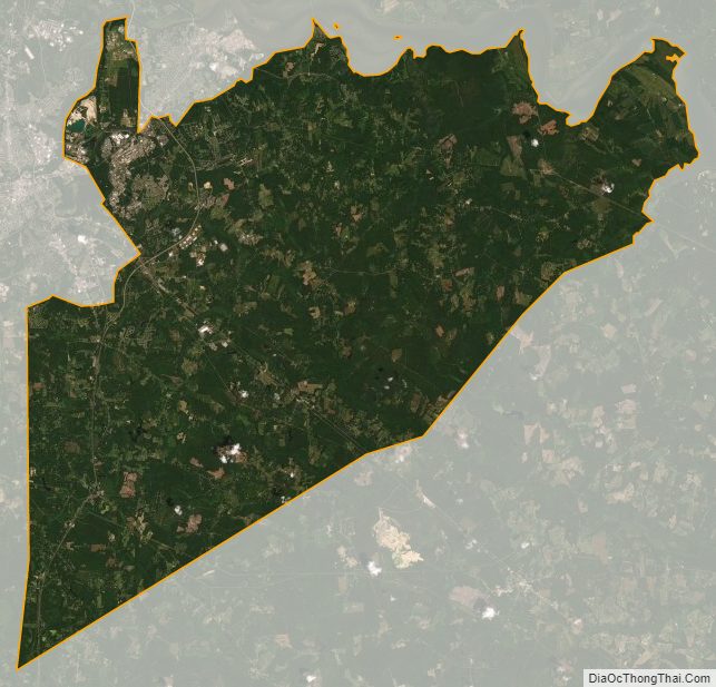 Satellite map of Prince George County, Virginia