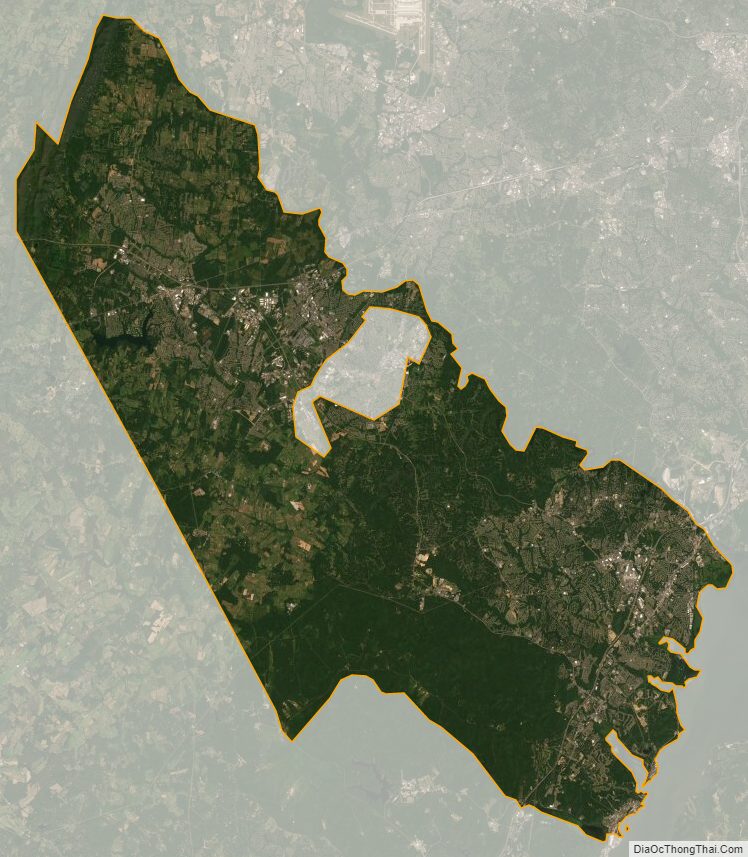 Satellite map of Prince William County, Virginia