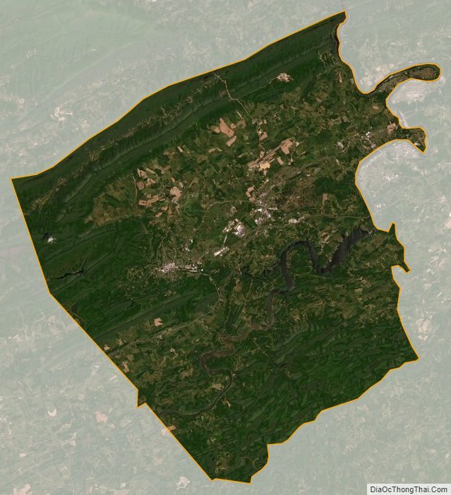 Satellite map of Pulaski County, Virginia