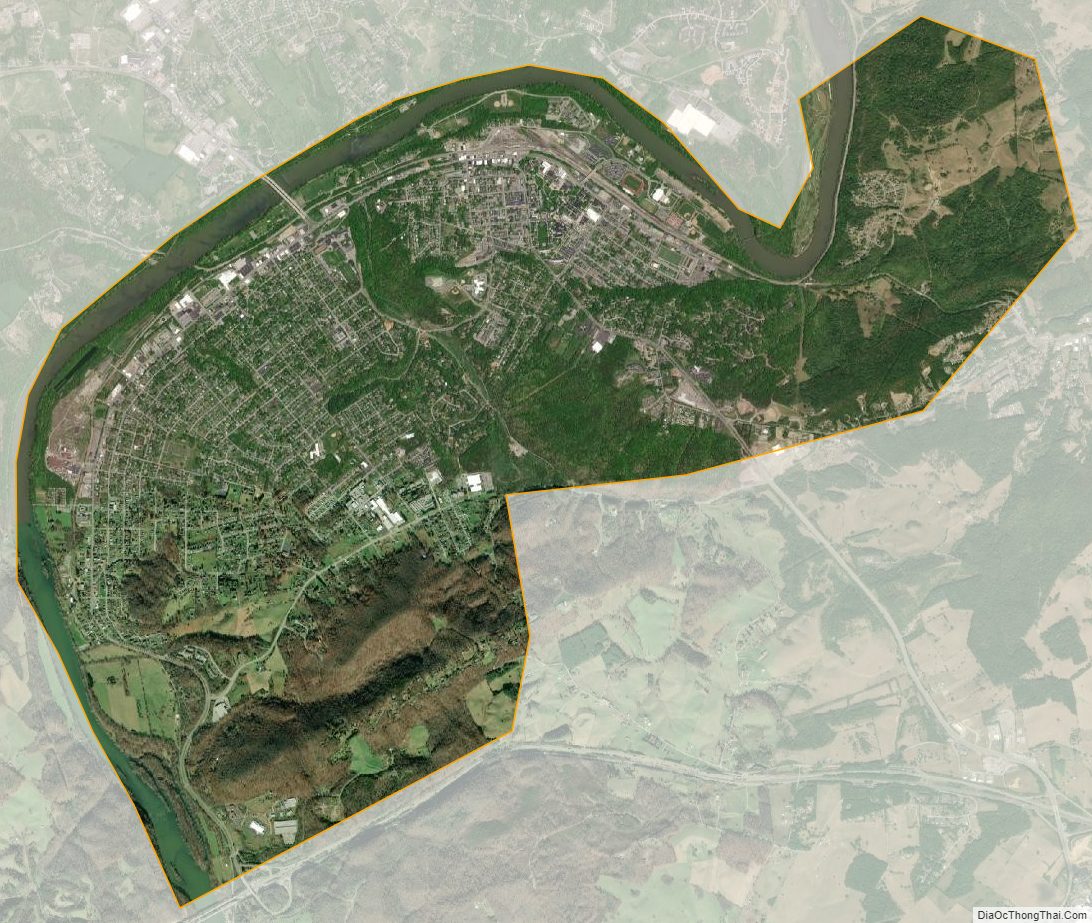 Satellite map of Radford Independent City, Virginia