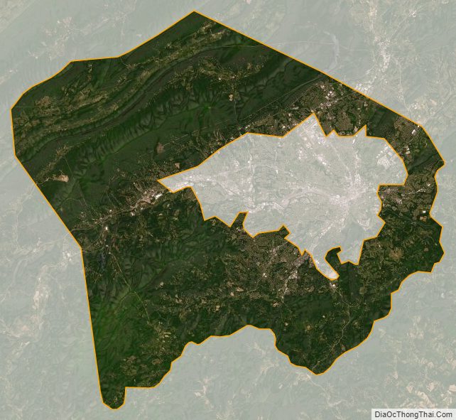 Satellite map of Roanoke County, Virginia