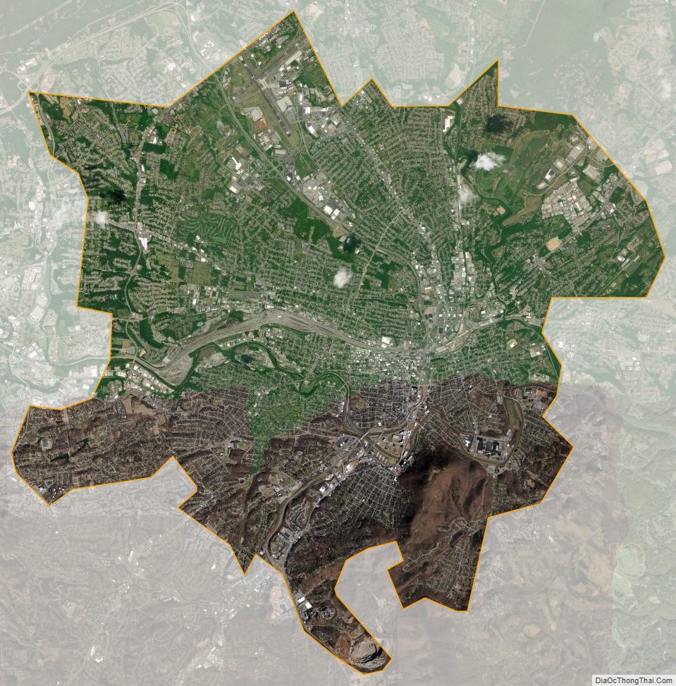 Satellite map of Roanoke City Independent City, Virginia