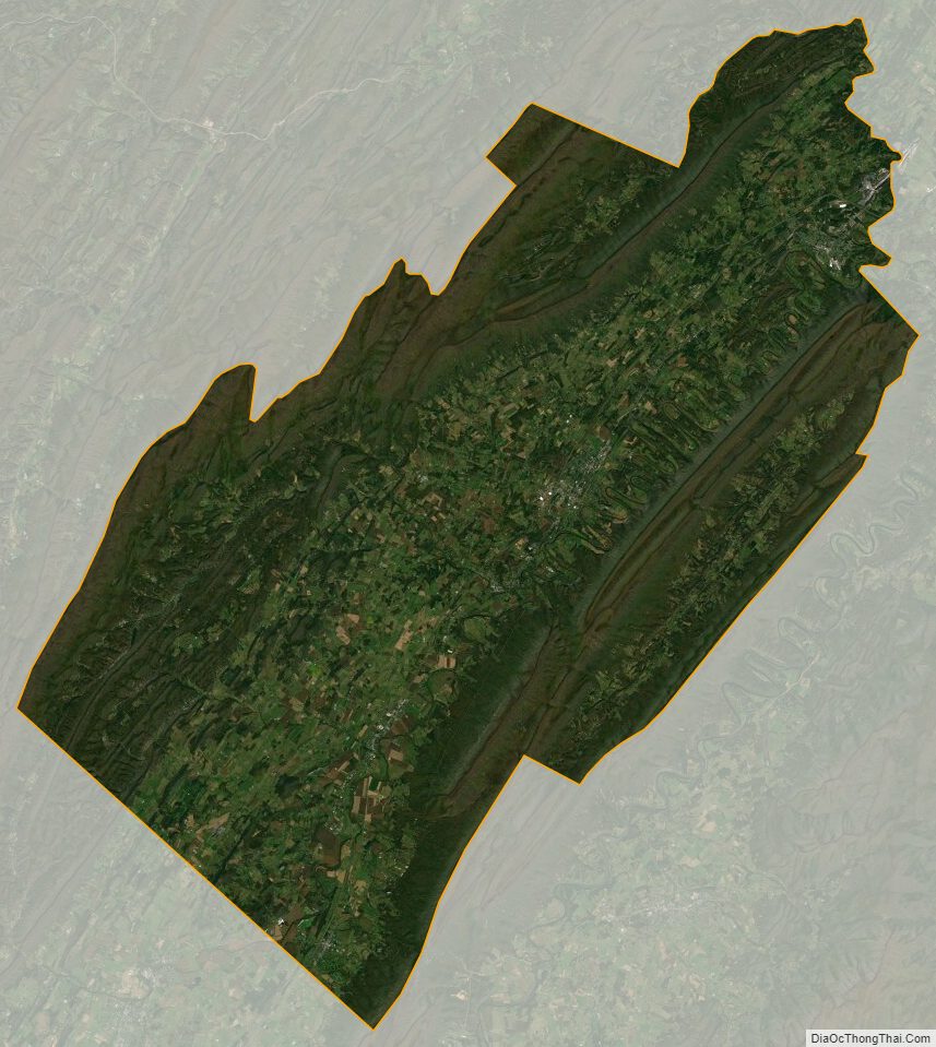 Satellite map of Shenandoah County, Virginia