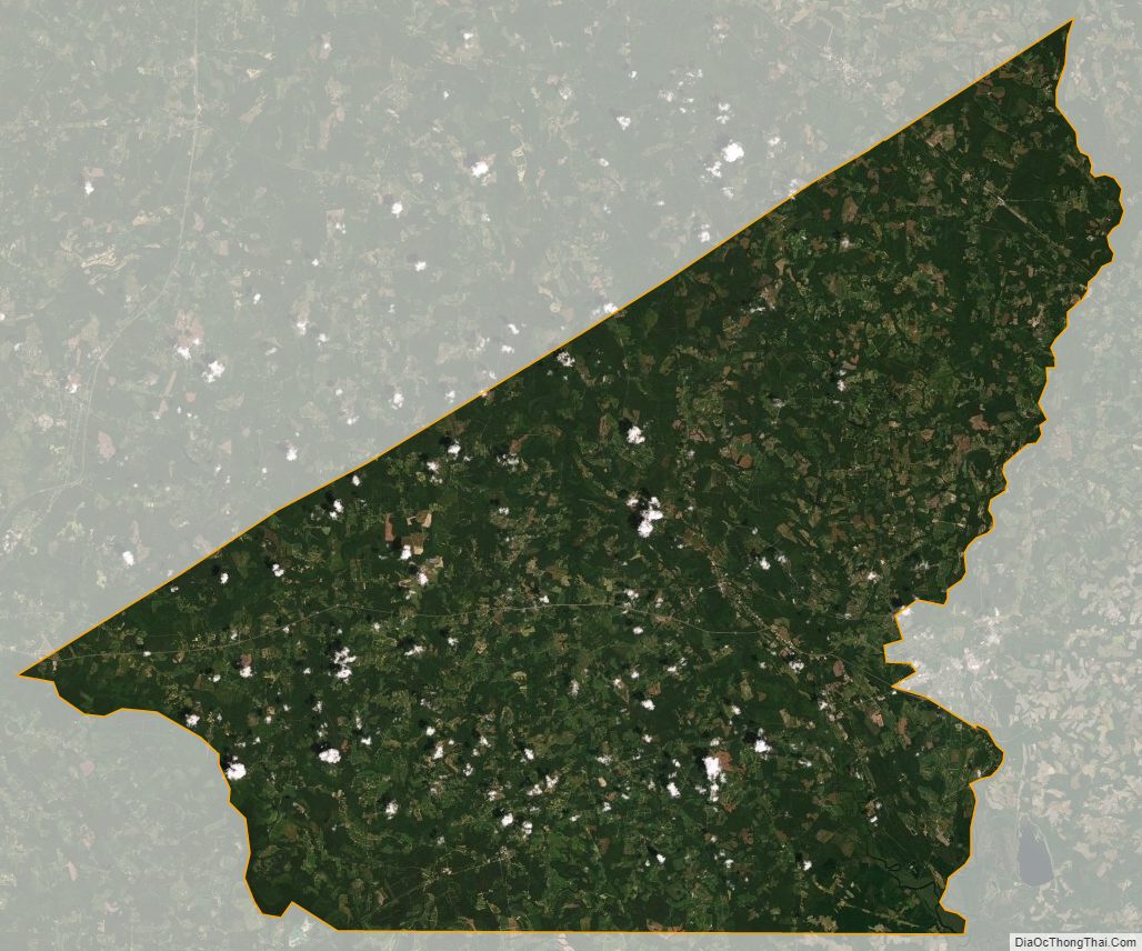 Satellite map of Southampton County, Virginia