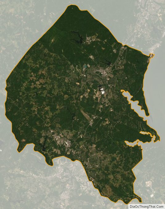 Satellite map of Stafford County, Virginia